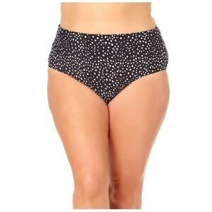 TIME AND TRU abstract dot knotted tummy control high waist bikini bottoms- 2X